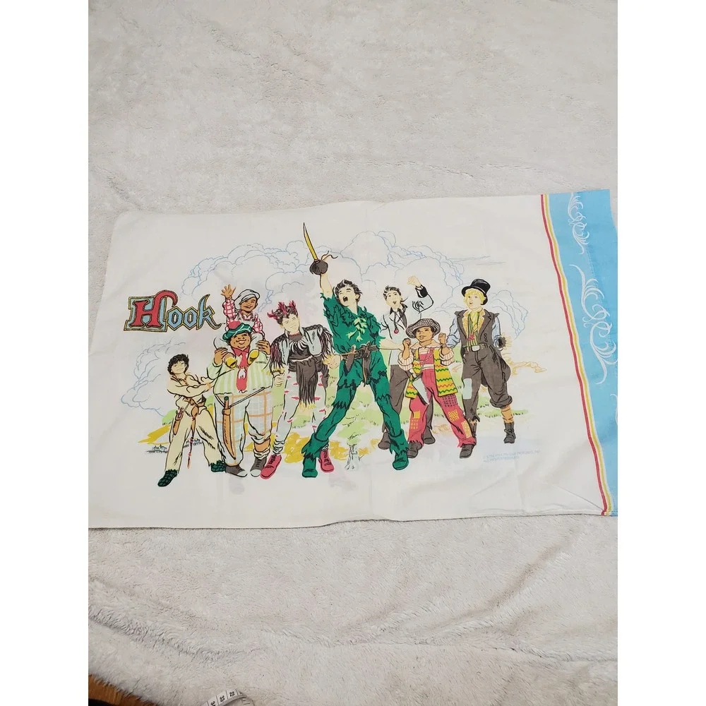 Vintage Hook Movie Peter Pan Retro Twin Bedding Flat Fitted Sheet Pillowcase Set